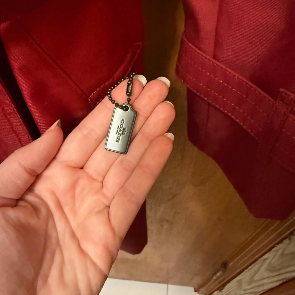 Coach Ruby Red Solid Mid Trench Coat - image 6